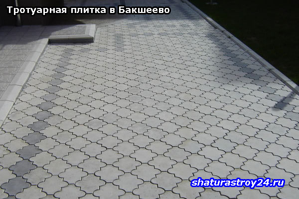 Пример укладки тротуарной плитки Клевер Краковский в Башкеево (Шатурский район, Московская область):