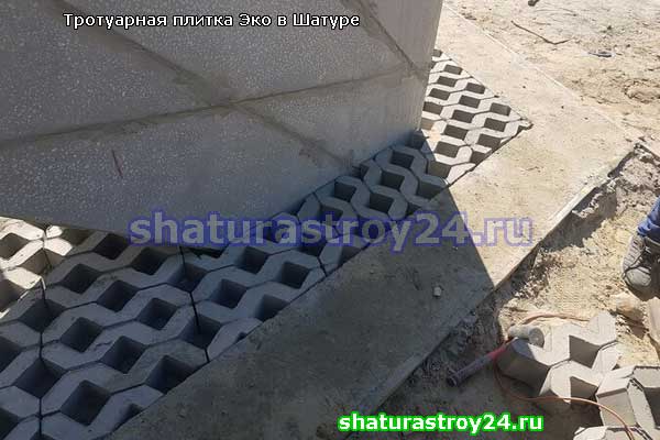 Укладки тротуарной плитки Эко у стелли Шатуры