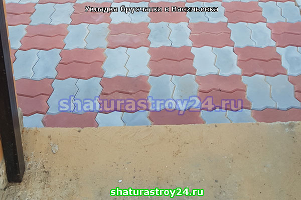 Пример укладки плитки тротуарной плитки Волна в Егорьевском ГО